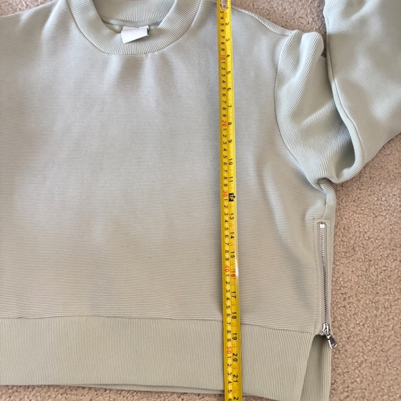 VARLEY Manning Med Lg Sweatshirt Side Zippers Crew Neck Ribbed Green Small - Picture 11 of 13